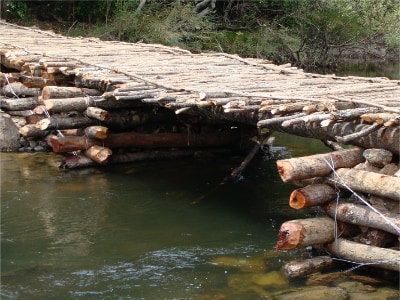 Building bridges to traverse areas