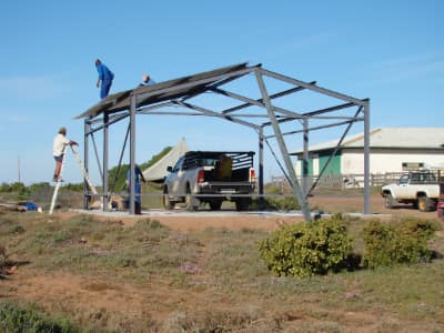 Constructing core sheds to keep extracted core safe and organised.